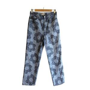 Madewell Perfect Vintage Blue Jean HighRise Straight Leg FloralQuilt Print Sz 27